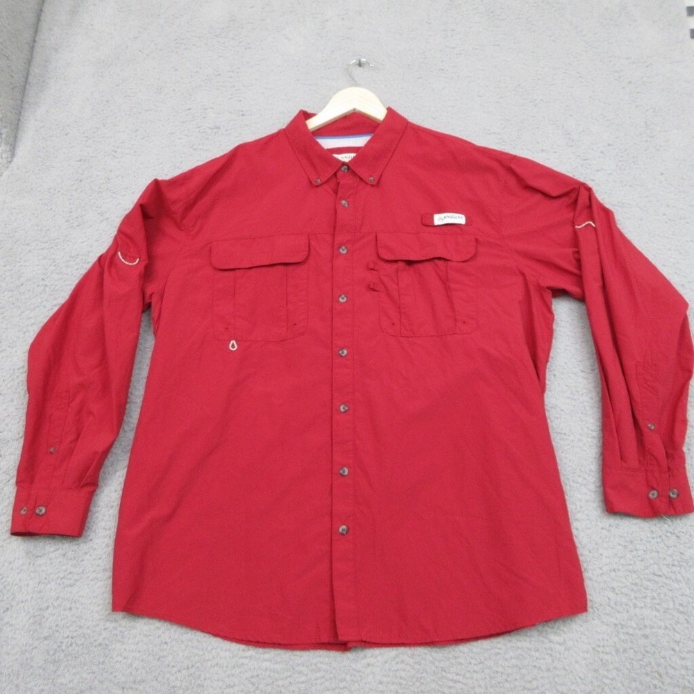 Magellan Fish Gear Shirt Men 2XL Red Vented Moisture‎ Wicking Long Sleeve Logo